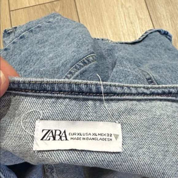Zara Denim Button Front Halter Dress Size XL - Picture 10 of 10